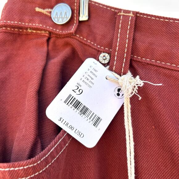 New Free People x ZGY Hi & Loose Denim Jeans Wide Leg Rust Size 29 Baggy Pants - Picture 6 of 12